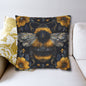 Botanical Bumblebee Pillowcase, William Morris Inspired Decor, Square Pillowcase