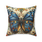 Blue Butterfly Decorative Pillow - Nature-Inspired Home Accent