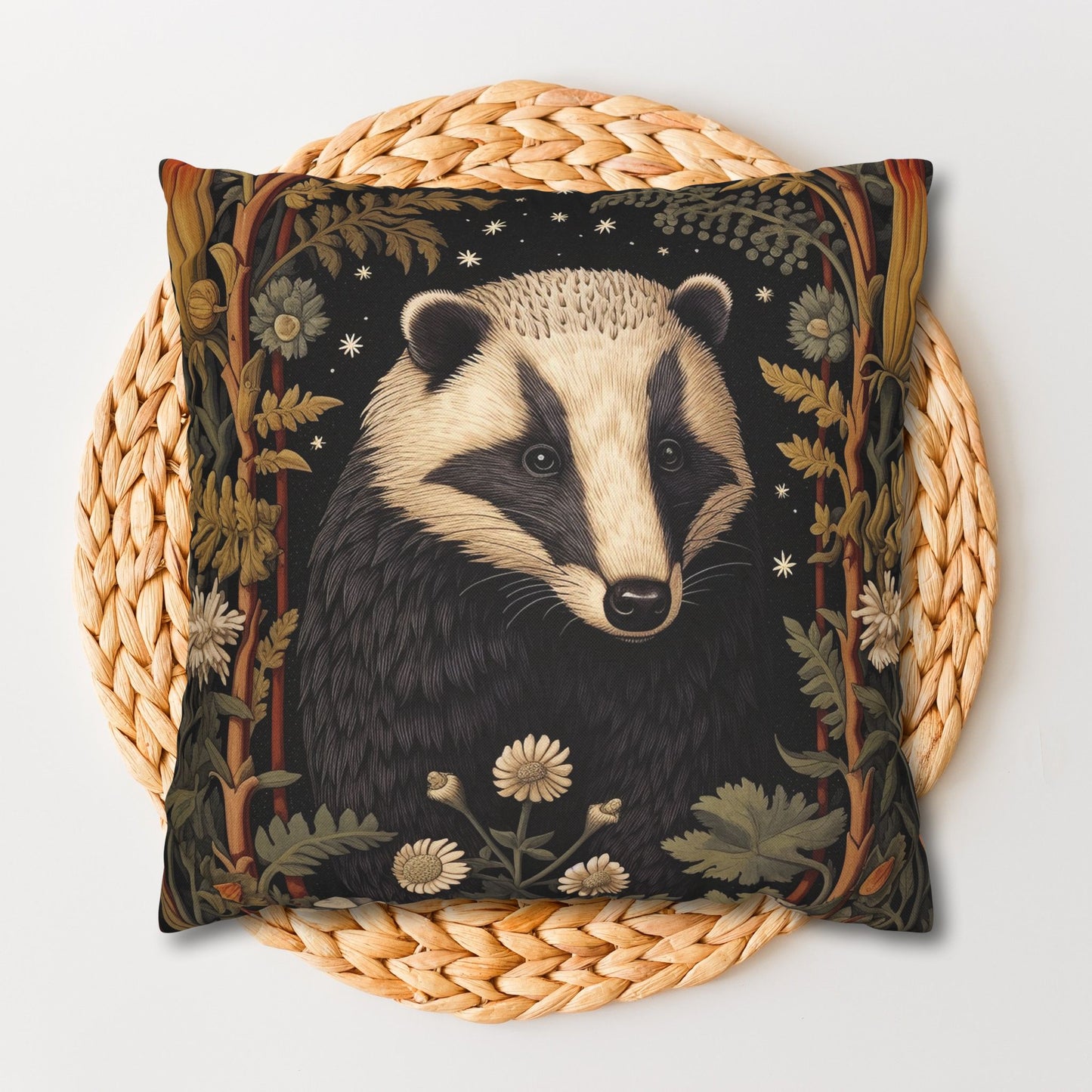 William Morris Inspired Botanical Badger Pillowcase