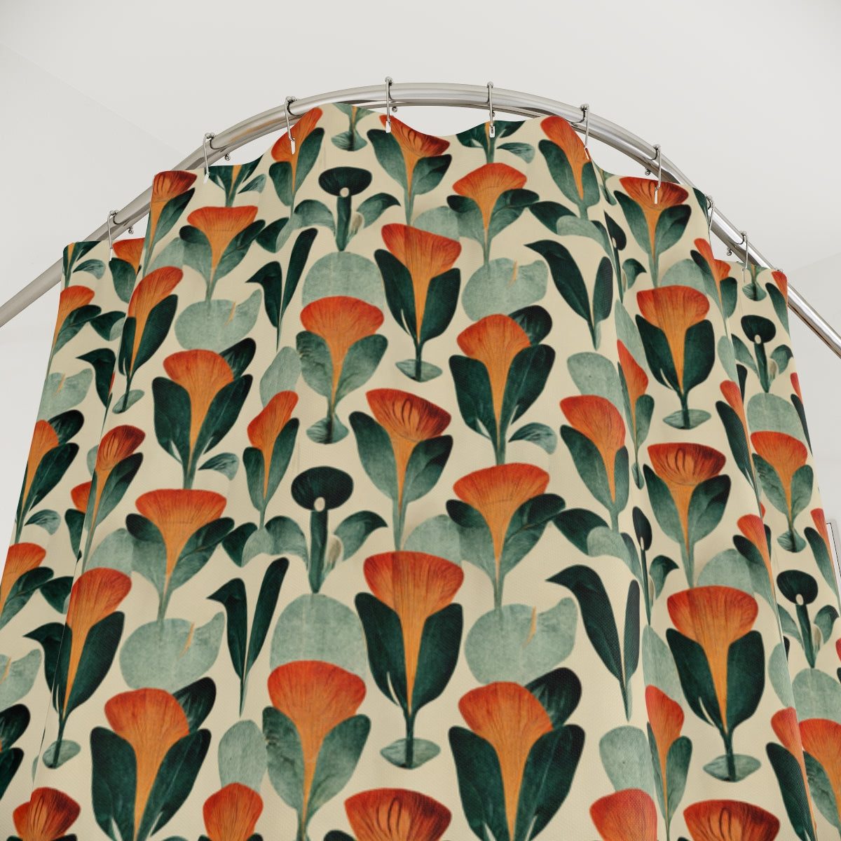 Botanical Art Deco Polyester Shower Curtain