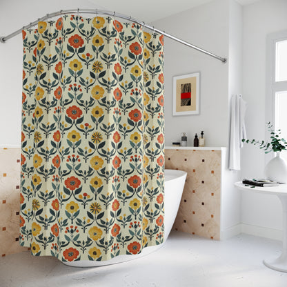 Shower Curtains, William Morris Floral Bathroom Decor, Mid Century Modern Retro Geometric, Target Audience: Homeowners, Interior Design