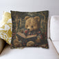 Rococo Teddy Bear Vintage Book Square Pillowcase