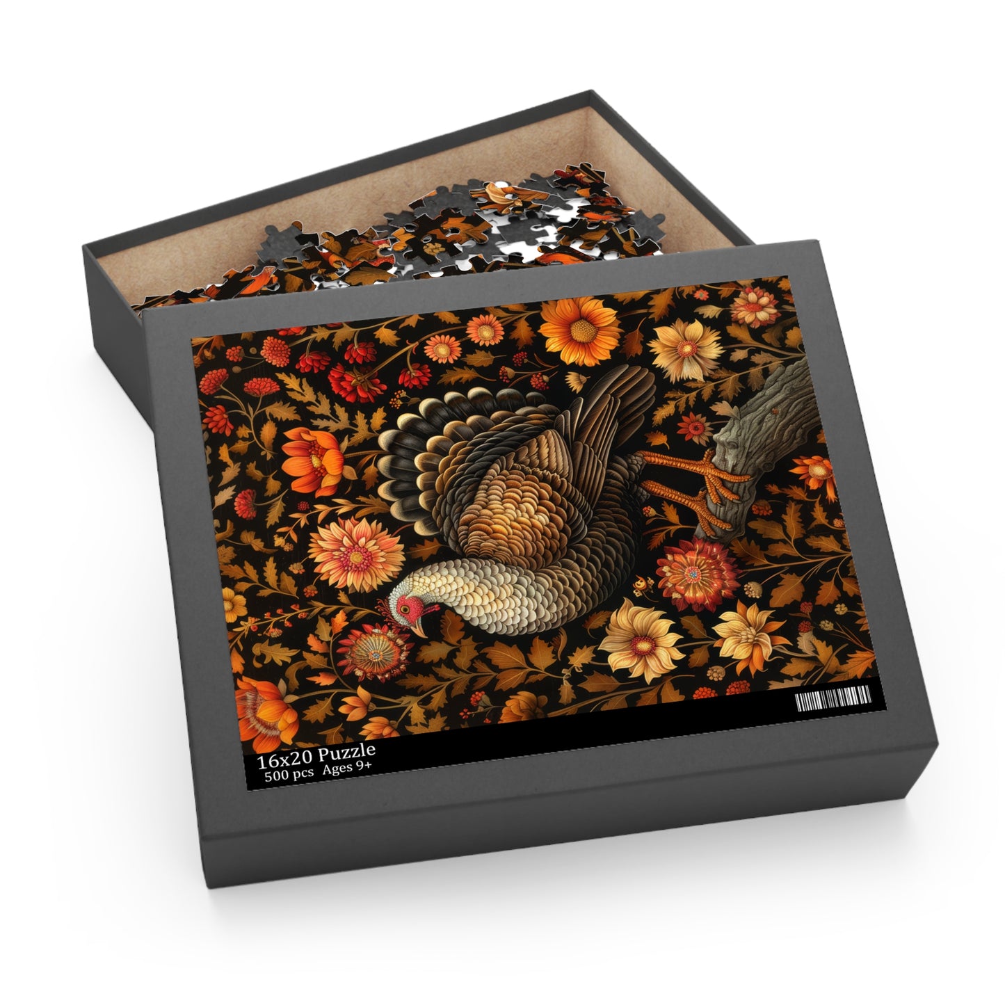 Jigsaw Puzzle, Turkey Fall Autumn 120 252 500-Piece Family Gift Box Puzzle, Thanksgiving Activity, Holiday Puzzle Game, Custom Photo Puzzle