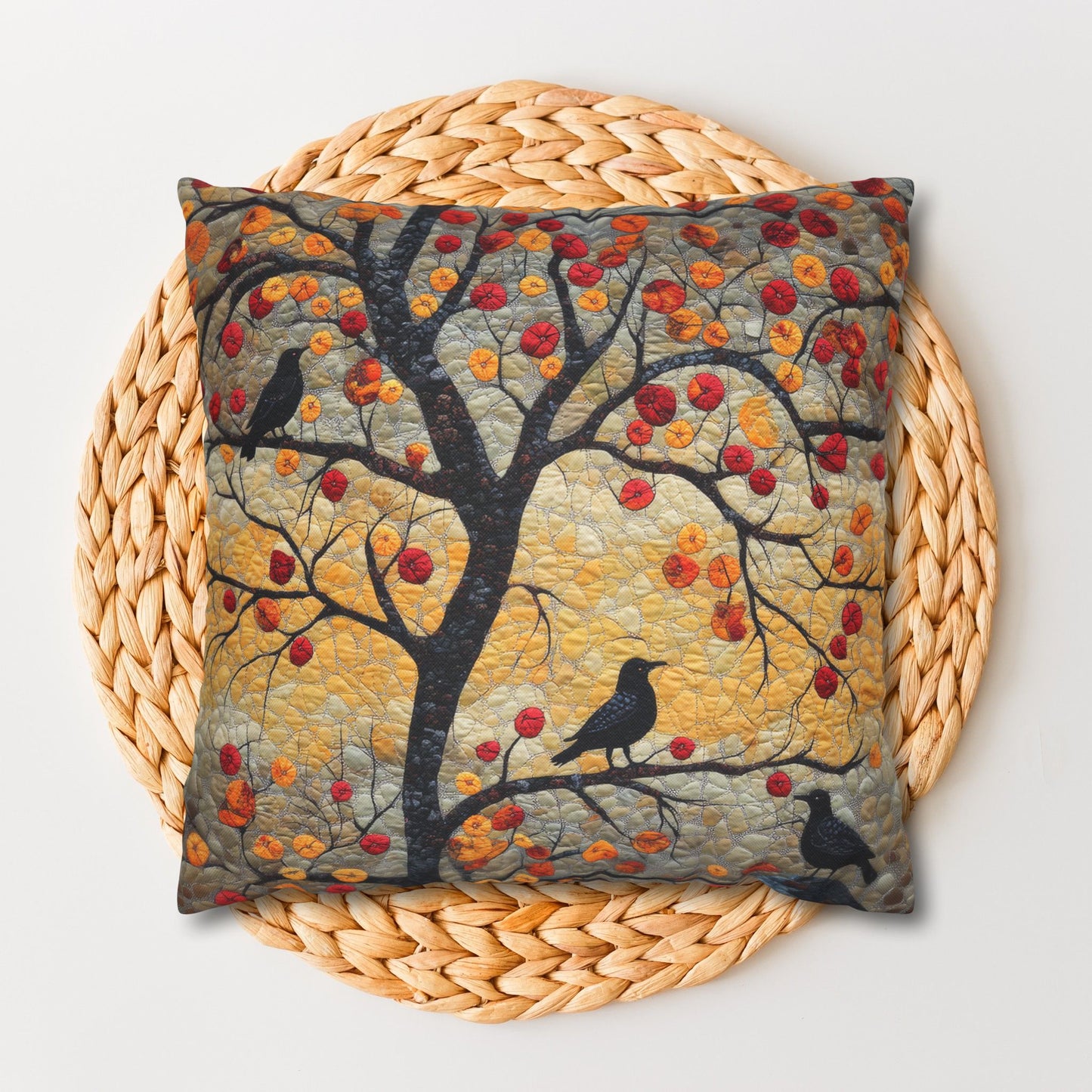 Crows With Autumn OakTree Pillowcase