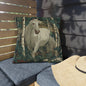 White Horse Forest Outdoor Pillow, Woodland Horse Throw Pillow, Rustic Cabin Cushion, Nature Animal Accent Pillow, Farmhouse Decor, Equestrian Gift Pillow