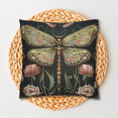 William Morris Inspired Victorian Botanical Dragonfly Pillowcase