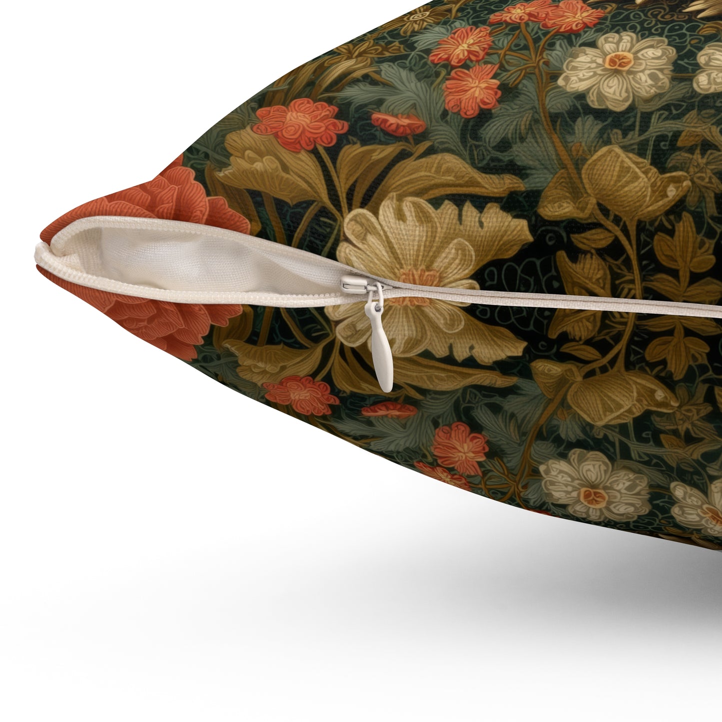 Capybara Vintage Floral Garden Pillow, William Morris Style Animal Cushion Pillow