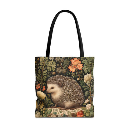 Charming Hedgehog Tote Bag | William Morris Inspired |  Hedgehog Floral Tote Bag, Eco-Friendly Carryall