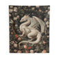 Tapestry of Magical White Dragon | William Morris Medieval Style Wall Art | Cottagecore Hanging and Home Decor