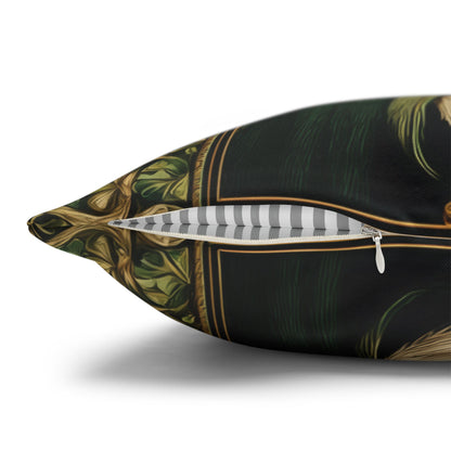 Leprechaun Bunny Decorative Pillowcase, St Patrick Day William Morris Style Rabbit Cushion