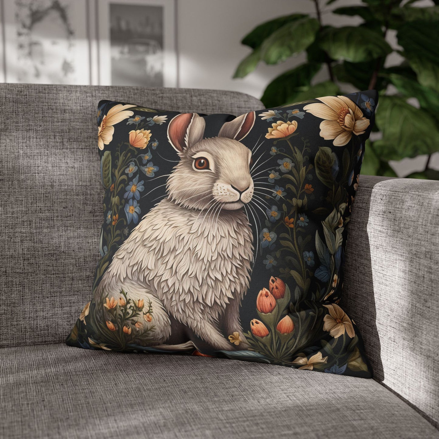Botanical Bunny William Morris Inspired Vintage Pillowcase