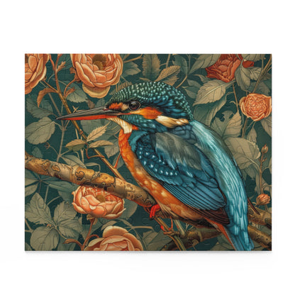 Kingfisher Bird William Morris Inspired (120, 252, 500-Piece) Adult Jigsaw Puzzle, Gift Him Her