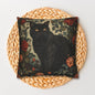 Vintage Black Cat Roses Garden Pillowcase