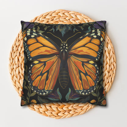 William Morris Inspired Monarch Butterfly Pillowcase, Decorative Monarch Butterfly