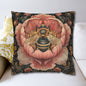 Bumblebee Pink Peony Pillowcase, William Morris Decor, Throw Cushion, Floral Home Decor, Square Pillow Cover