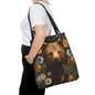 Forest Bear Tote Bag, William Morris Inspired Woodland Bear Shopping Bag, Moody Floral Art Nouveau Gifts for Her, Eco-Friendly Carryall