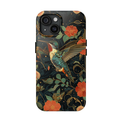 Art Deco Hummingbird Print in The Style of William Morris iPhone Tough Case