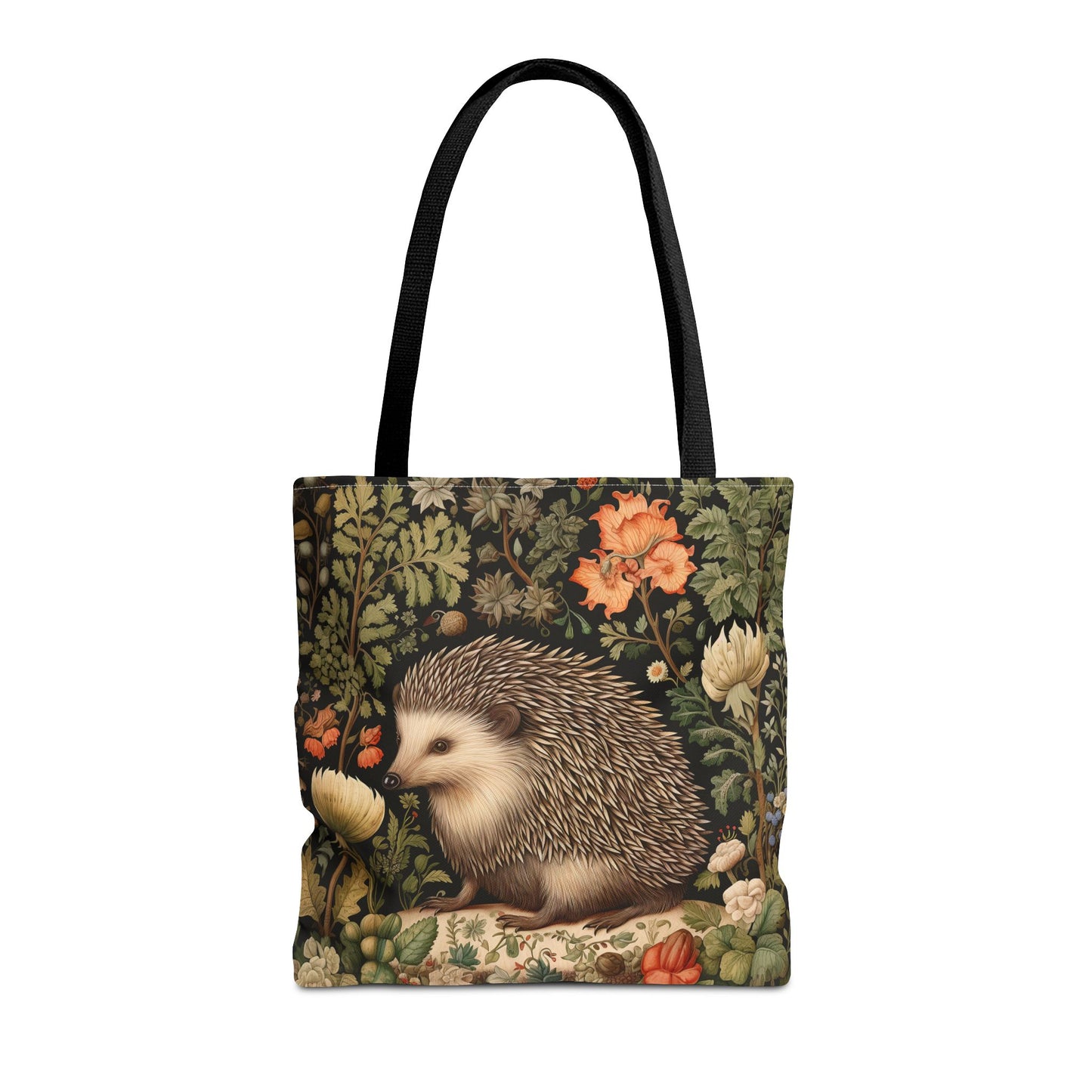 Charming Hedgehog Tote Bag | William Morris Inspired |  Hedgehog Floral Tote Bag, Eco-Friendly Carryall