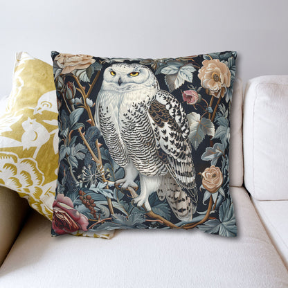 Snowy Owl Frozen Garden Decorative Pillowcase