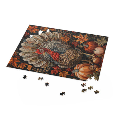 Thanksgiving Turkey Pumpkins Jigsaw Puzzle (120, 252, 500-Piece) Gift-Ready Box, Adult Jigsaw Puzzle