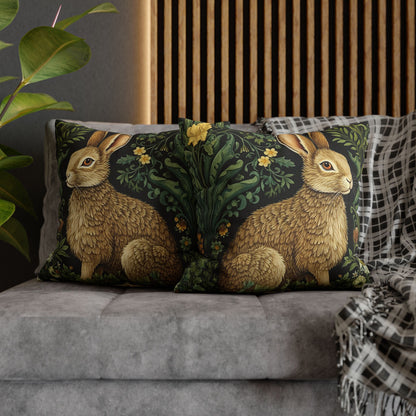 Botanical Rabbit Pillow | William Morris Inspired | Retro Farmhouse Home Decor | Easter Gift