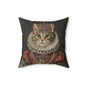 Rococo Royal Cat Square Pillow, Fun Home Decor, Cat Lover Gift, Unique Cushion, Pet Themed Gift, Cozy Living Room Accent