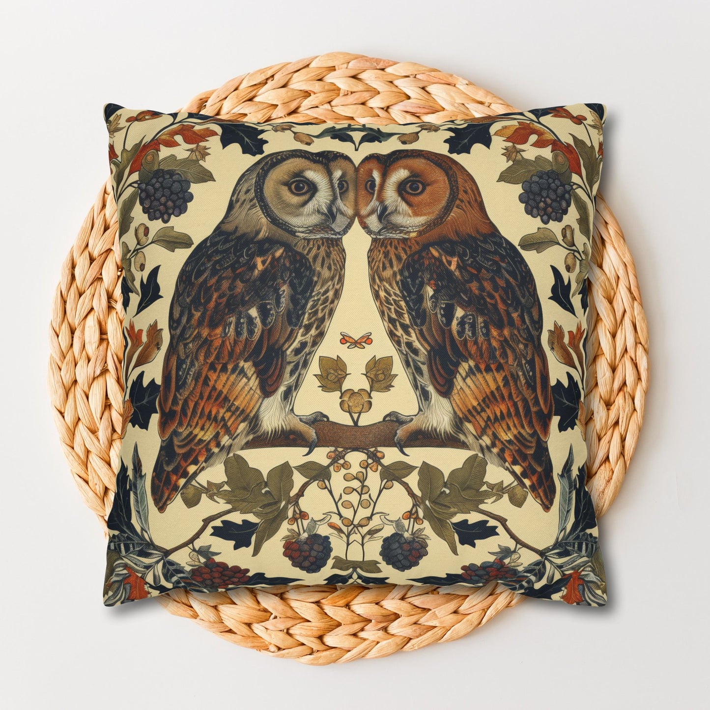 Art Deco Couple Owl Pillowcase