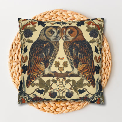 Art Deco Couple Owl Pillowcase