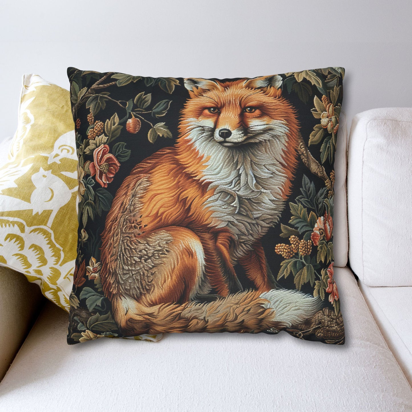 Forest Fox William Morris Inspired | Fox Ancient Decorative Pillowcase