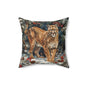 Winter Mountain Lion William Morris Inspired Decorative Pillow