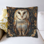 William Morris Inspired, Barn Owl Forest Floral Art, Decorative  Pillowcase