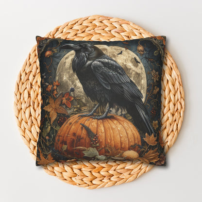 Art Deco Raven Witch Pumpkin Mystical Garden Decorative Pillowcase