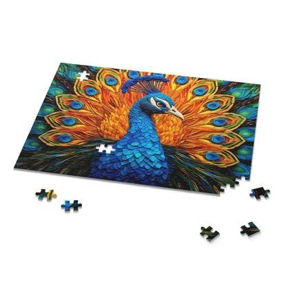 Stained Glass Peacock Jigsaw Puzzle (120, 252, 500-Piece)  Gift-Ready Box, Adult Jigsaw Puzzle, Gift Him Her