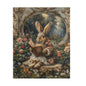 William Morris inspired Rococo Bunny With Vintage Book Jigsaw Puzzle Box (120, 252, 500-Piece) Family Jigsaw Puzzle, Puzzle Box Gift