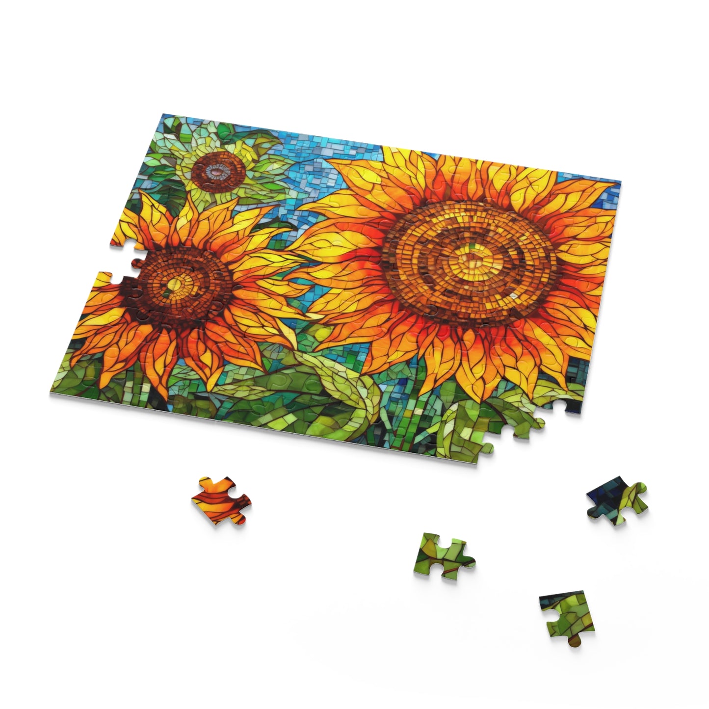 Sunflower Field Stained Glass Jigsaw Puzzle (120, 252, 500-Piece)  Gift-Ready Box, Adult Jigsaw Puzzle, Gift Him Her