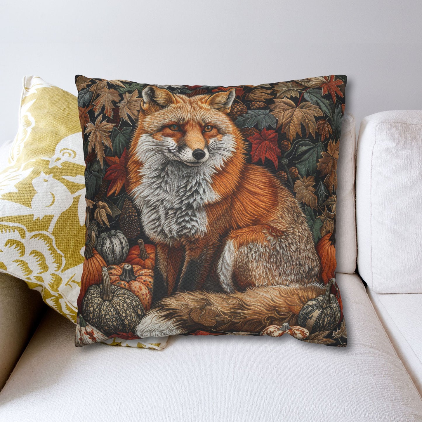 William Inspired Woodland Fox Pumpkins Patch Decorative Pillowcase