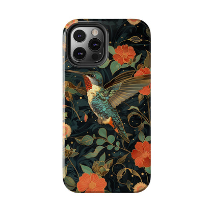 Art Deco Hummingbird Print in The Style of William Morris iPhone Tough Case