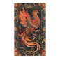 hoenix Rising Tapestry Area Rug – Elegant Black & Gold Mythical Bird Design for Living Room, Bedroom, or Entryway