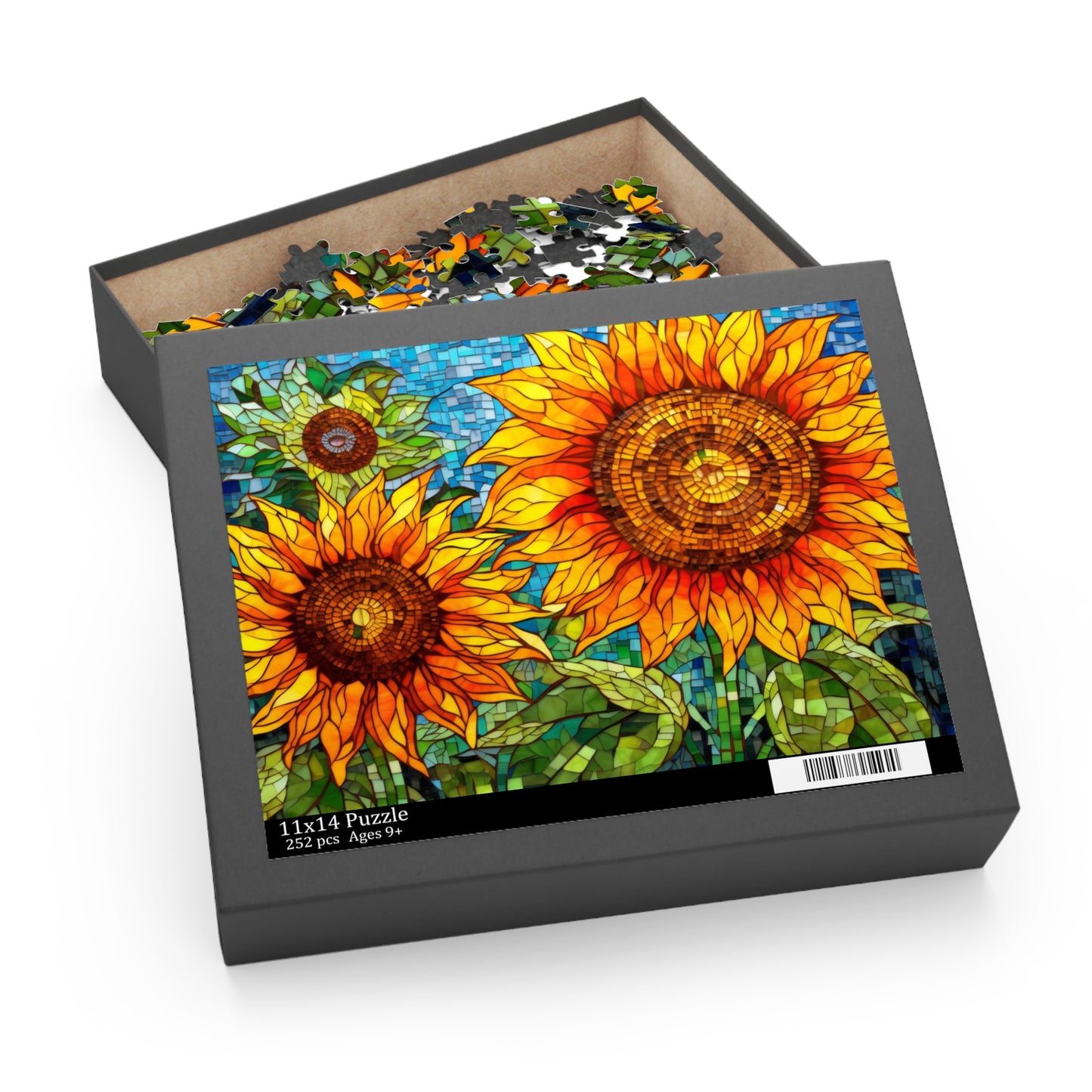 Sunflower Field Stained Glass Jigsaw Puzzle (120, 252, 500-Piece)  Gift-Ready Box, Adult Jigsaw Puzzle, Gift Him Her