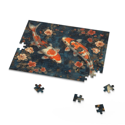 Serenity Koi fish Jigsaw Puzzle (120, 252, 500-Piece) Family Jigsaw Puzzle, Puzzle Box Gift