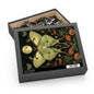 William Morris Inspired Magical Green Luna Moth Night Moon Puzzle Box (120, 252, 500-Piece) Family Jigsaw Puzzle, Puzzle Box Gift