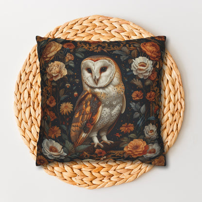 William Morris Inspired Barn Owl Wildflower Pillowcase