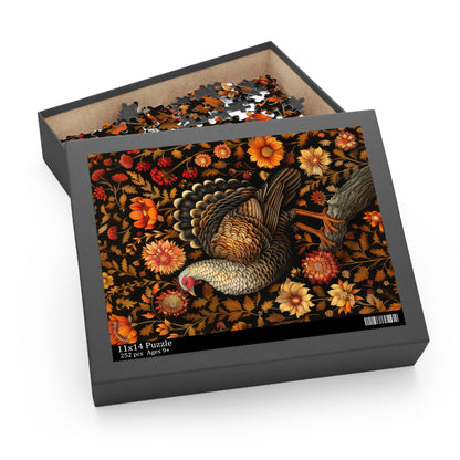 Jigsaw Puzzle, Turkey Fall Autumn 120 252 500-Piece Family Gift Box Puzzle, Thanksgiving Activity, Holiday Puzzle Game, Custom Photo Puzzle