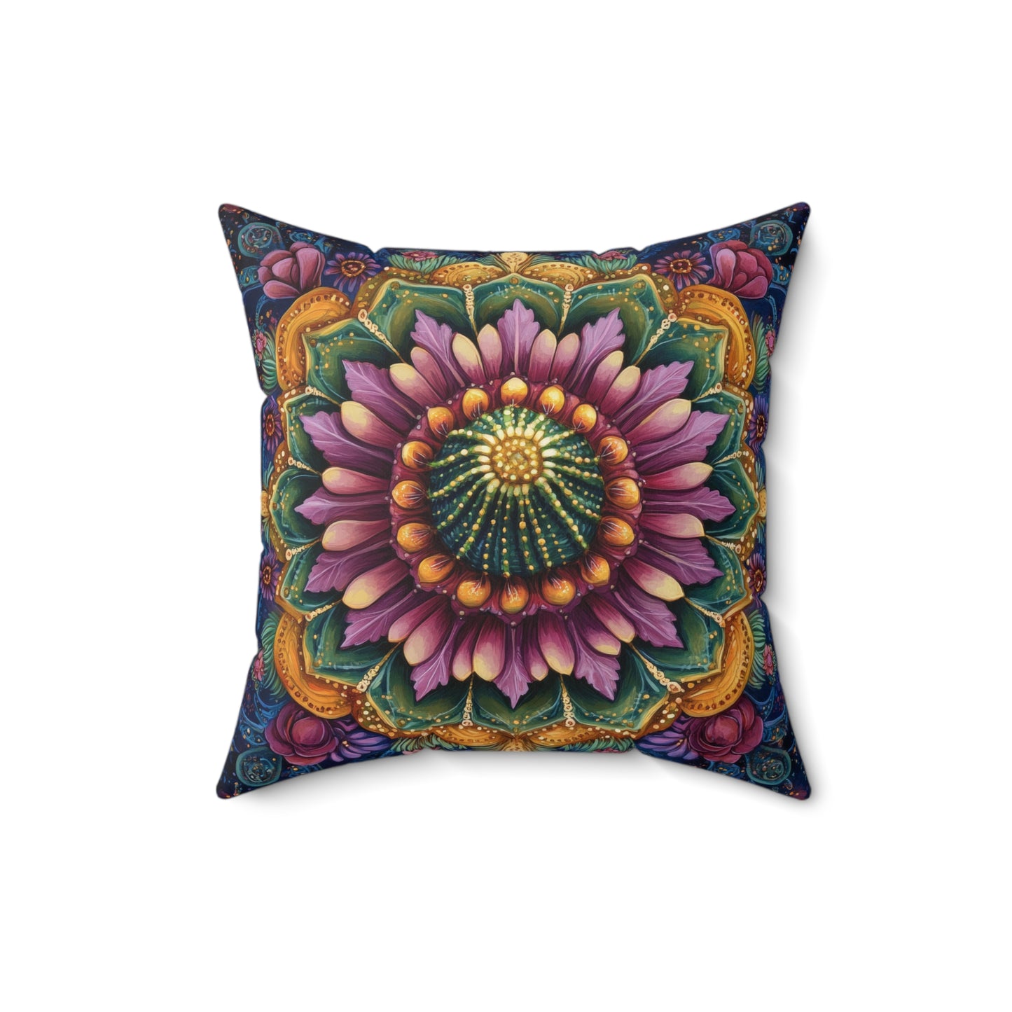 Cactus Mandala Decorative Pillow, Cactus Home Decor Pillow