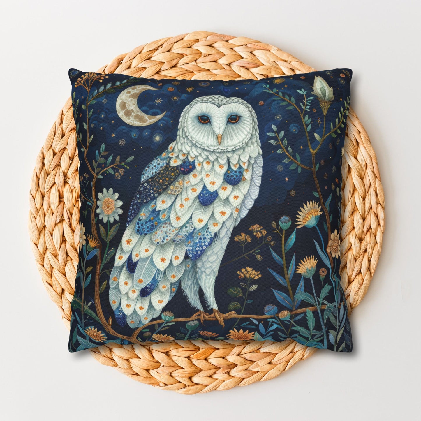 William Morris Inspired Night Owl Pillowcase