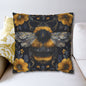 Botanical Bumblebee Pillowcase, William Morris Inspired Decor, Square Pillowcase
