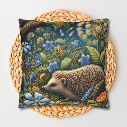 Woodland Hedgehog Forestcore Spun Polyester Square Pillowcase