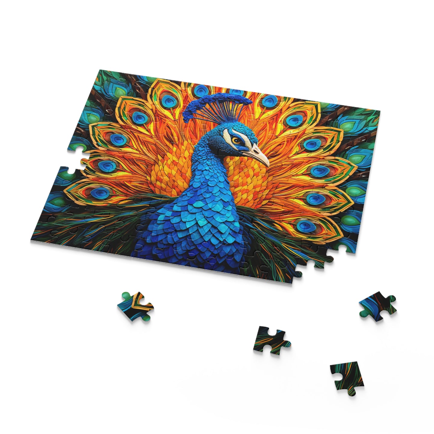 Stained Glass Peacock Jigsaw Puzzle (120, 252, 500-Piece)  Gift-Ready Box, Adult Jigsaw Puzzle, Gift Him Her