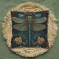 William Morris Inspired Dragonfly Pillowcase, Teal Botanical Art Nouveau Dragonfly Floral Decorative Pillow Cover
