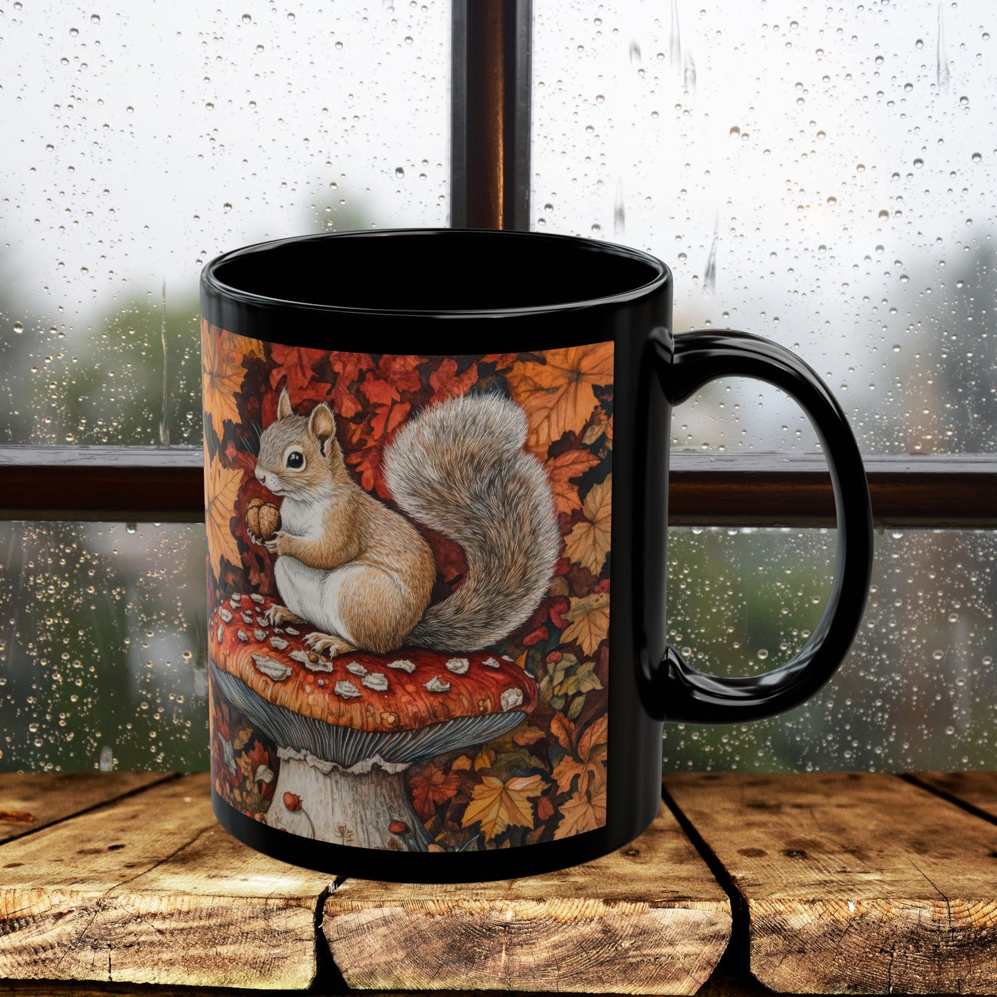 Autumn Squirrel Mug, Cozy Fall Coffee Cup, Cute Gift for Nature Lovers, Seasonal Decor, Thanksgiving, Hot Beverage